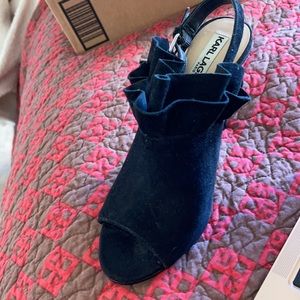 Karl Lagerfeld black suede ruffle shoes